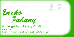 eniko pahany business card