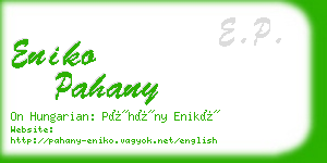 eniko pahany business card